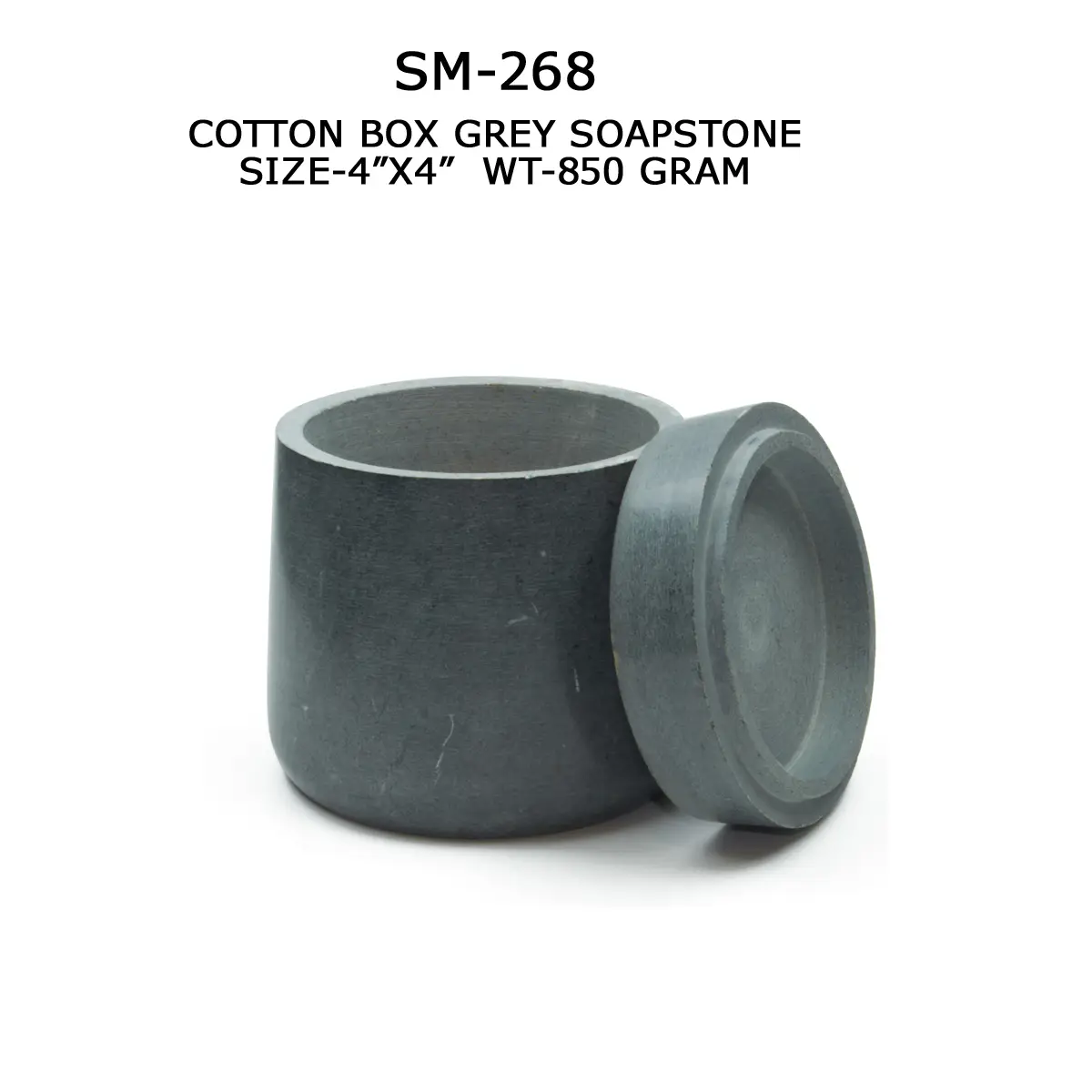 COTTON BOX CYLINDER GREY SOAPSTONE